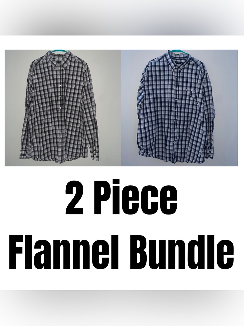 Faded Glory 2XL Flannel Shirt Bundle β 2 Pack